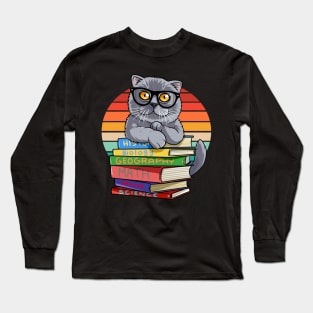 British Shorthair Cat Back To School Teacher's Pet Long Sleeve T-Shirt